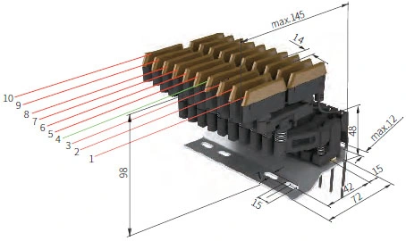 Компактный двойной токосъемник JDA2/40 Компактный двойной токосъемник JDA2/40